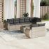 Set mobilier de grădină cu perne, 9 piese, negru, poliratan GartenMobel Dekor