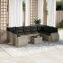 Set canapele de grădină cu perne, 10 piese, negru, poliratan GartenMobel Dekor