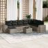Set mobilier de grădină cu perne, 9 piese, negru, poliratan GartenMobel Dekor