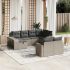 Set canapele de grădină cu perne, 11 piese, negru, poliratan GartenMobel Dekor
