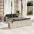 Set mobilier de grădină cu perne, 8 piese, negru, poliratan GartenMobel Dekor