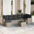 Set mobilier de grădină cu perne, 8 piese, negru, poliratan GartenMobel Dekor
