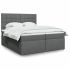 Pat box spring cu saltea, gri închis, 140x200 cm, textil GartenMobel Dekor