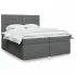 Pat box spring cu saltea, gri deschis, 200x200 cm, textil GartenMobel Dekor