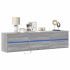 Comodă TV de perete cu lumini LED, gri beton, 130x31x45 cm GartenMobel Dekor