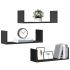 Rafturi de perete, 3 buc., negru, 80x18x18 cm, lemn prelucrat GartenMobel Dekor