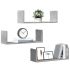 Rafturi perete, 3 buc., gri beton, 80x18x18 cm, lemn prelucrat GartenMobel Dekor