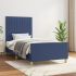 Cadru de pat cu tăblie, gri închis, 100x200 cm, textil GartenMobel Dekor