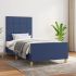 Cadru de pat cu tăblie, gri deschis, 80x200 cm, textil GartenMobel Dekor