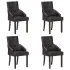 Scaune de bucătărie, 6 buc., negru, piele naturală de capră GartenMobel Dekor