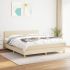 Pat box spring cu saltea, crem, 90x190 cm, textil GartenMobel Dekor