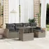 Set mobilier grădină cu perne, 6 piese, gri, poliratan GartenMobel Dekor