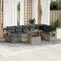 Set canapele de grădină, 9 piese, cu perne, gri, poliratan GartenMobel Dekor