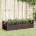 Jardinieră de grădină cu țăruși, gri, 123,5x43,5x43,5 cm, PP GartenMobel Dekor