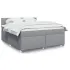Pat box spring cu saltea, gri închis, 180x200 cm, textil GartenMobel Dekor