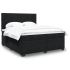 Pat box spring cu saltea, negru, 200x200 cm, catifea GartenMobel Dekor