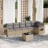 Set canapele de grădină cu perne, 7 piese, negru, poliratan GartenMobel Dekor