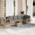 Set canapele de grădină cu perne, 7 piese, negru, poliratan GartenMobel Dekor
