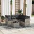 Set mobilier de grădină cu perne, 6 piese, negru, poliratan GartenMobel Dekor