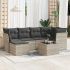 Set canapele de grădină cu perne, 7 piese, negru, poliratan GartenMobel Dekor