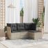 Set mobilier de grădină cu perne, 4 piese, negru, poliratan GartenMobel Dekor