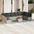 Set canapele de grădină cu perne, 11 piese, negru, poliratan GartenMobel Dekor