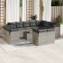 Set mobilier de grădină cu perne, 13 piese, negru, poliratan GartenMobel Dekor