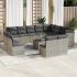 Set mobilier de grădină cu perne, 13 piese, negru, poliratan GartenMobel Dekor