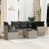 Set mobilier de grădină cu perne, 6 piese, negru, poliratan GartenMobel Dekor
