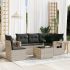 Set mobilier de grădină cu perne, 6 piese, negru, poliratan GartenMobel Dekor