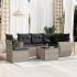 Set mobilier grădină cu perne, 6 piese, gri, poliratan GartenMobel Dekor