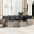 Set canapele de grădină cu perne, 7 piese, negru, poliratan GartenMobel Dekor