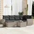 Set canapele de grădină cu perne, 7 piese, negru, poliratan GartenMobel Dekor