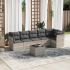 Set canapele de grădină cu perne, 7 piese, negru, poliratan GartenMobel Dekor