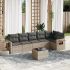 Set canapele de grădină cu perne, 7 piese, negru, poliratan GartenMobel Dekor