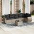 Set canapele de grădină cu perne, 7 piese, negru, poliratan GartenMobel Dekor