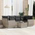 Set canapele de grădină cu perne, 7 piese, negru, poliratan GartenMobel Dekor