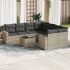 Set mobilier de grădină cu perne, 9 piese, negru, poliratan GartenMobel Dekor