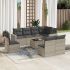 Set mobilier de grădină cu perne, 9 piese, negru, poliratan GartenMobel Dekor