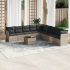 Set canapele de grădină cu perne, 10 piese, negru, poliratan GartenMobel Dekor
