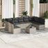 Set canapele de grădină cu perne, 10 piese, negru, poliratan GartenMobel Dekor
