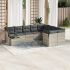 Set canapele de grădină cu perne, 10 piese, negru, poliratan GartenMobel Dekor