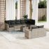 Set canapele de grădină cu perne, 10 piese, negru, poliratan GartenMobel Dekor