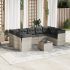 Set canapele de grădină cu perne, 10 piese, negru, poliratan GartenMobel Dekor