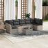 Set mobilier de grădină cu perne, 8 piese, negru, poliratan GartenMobel Dekor
