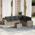 Set canapele de grădină cu perne, 7 piese, negru, poliratan GartenMobel Dekor