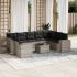 Set canapele de grădină cu perne, 10 piese, negru, poliratan GartenMobel Dekor