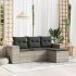 Set mobilier de grădină cu perne, 4 piese, negru, poliratan GartenMobel Dekor