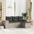 Set mobilier de grădină cu perne, 4 piese, negru, poliratan GartenMobel Dekor