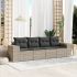 Set mobilier de grădină cu perne, 4 piese, negru, poliratan GartenMobel Dekor